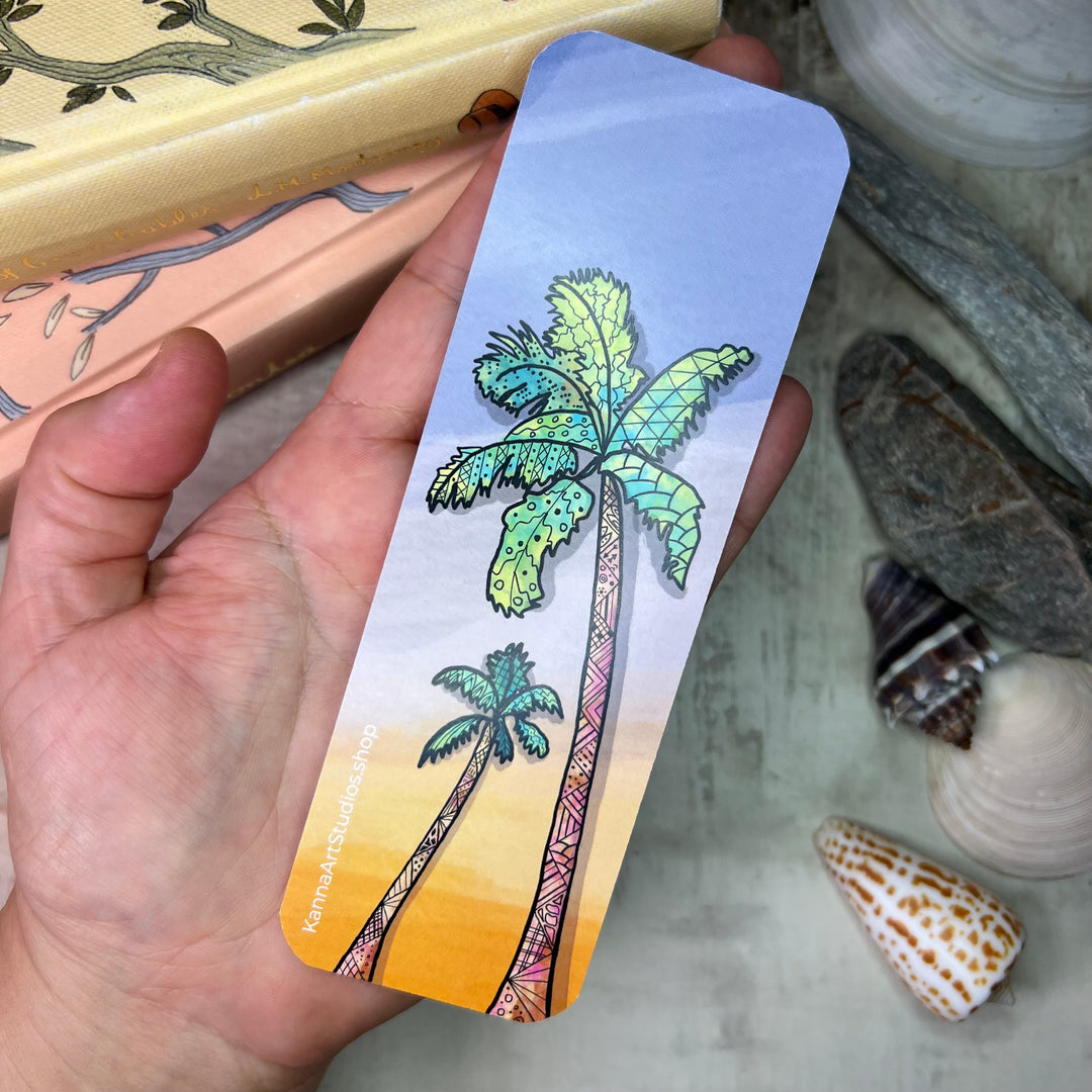 Bookmark - Palm Trees - Green, Brown - 2x6"