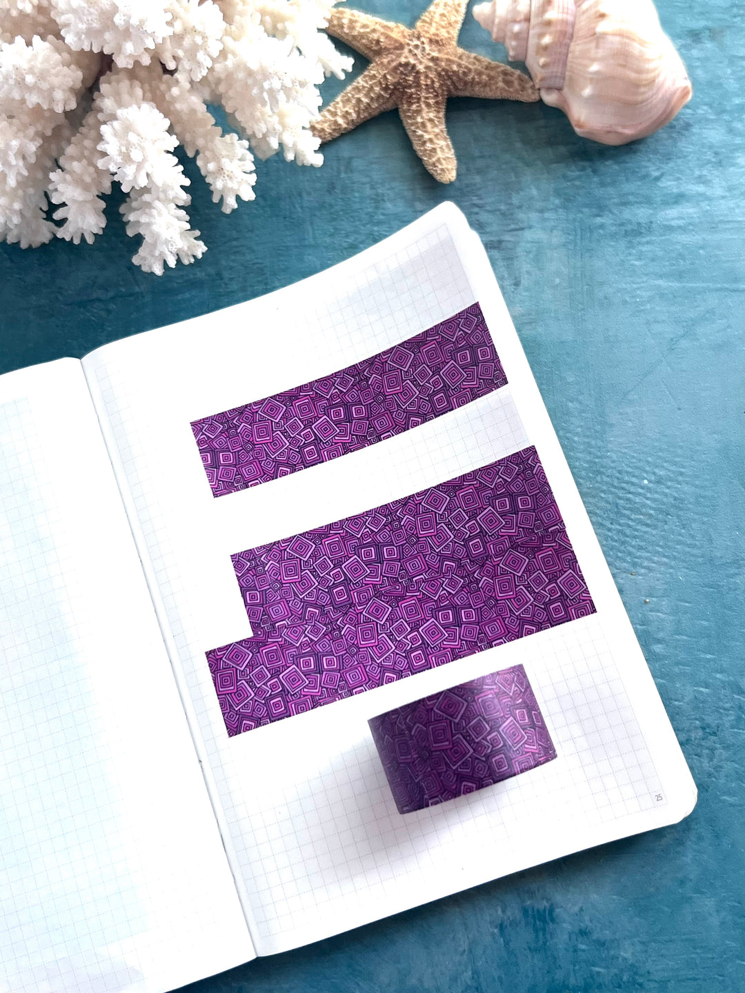 Washi Tape Tossed Squares| Hand-Drawn Geometric Pattern | Seamless Fabric Design | Decorative Journal Tape | Kanna Art Studios