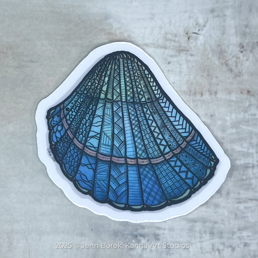 Cockleshell | Stickers 2" or 3" | Cute Cockleshell Vinyl Sticker | Clear, Cockleshell Decal for Laptop, Water Bottle, Journal, Gift for Ocean Lovers
