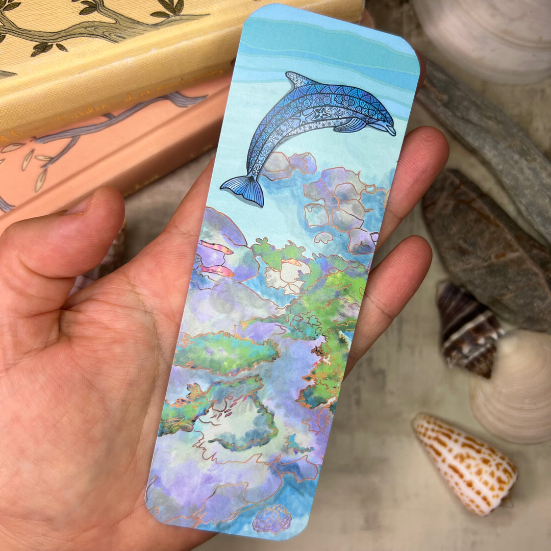 Bookmark - Dolphin - Blue - 2x6"