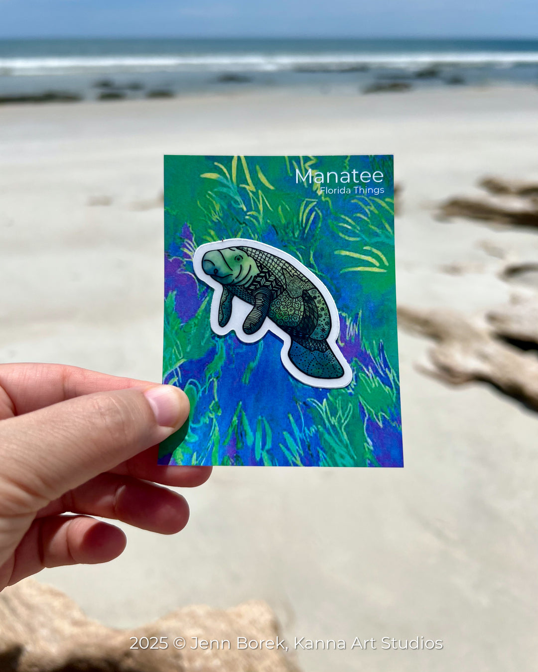 Manatee Stickers 2" or 3" | Cute Ocean Manatee Vinyl Sticker | Clear, Greeb, Waterproof Manatee Decal for Laptop, Water Bottle, Journal, Gift for Ocean Lovers