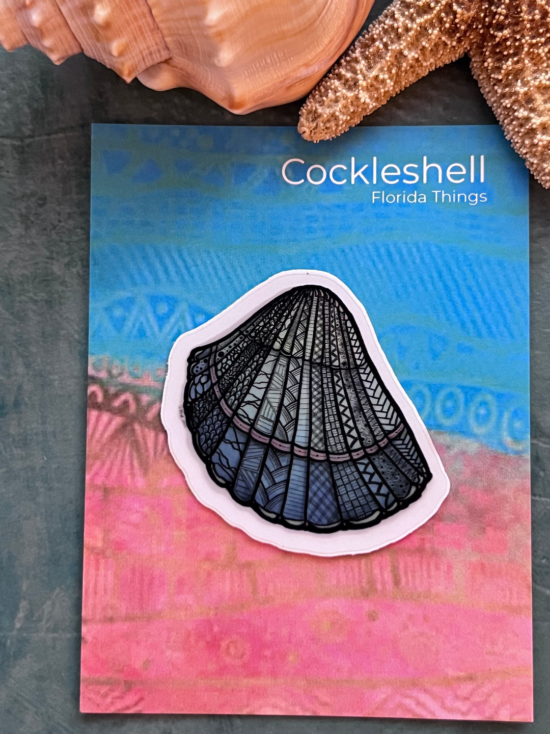 Cockleshell | Stickers 2" or 3" | Cute Cockleshell Vinyl Sticker | Clear, Cockleshell Decal for Laptop, Water Bottle, Journal, Gift for Ocean Lovers