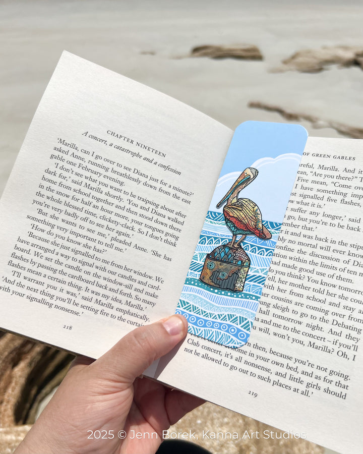 Pelican Key West Bookmark 2x6 | Pelican Key West Bookmark | Pelican Key West Book Mark for Readers, Students, Ocean Lovers Gift