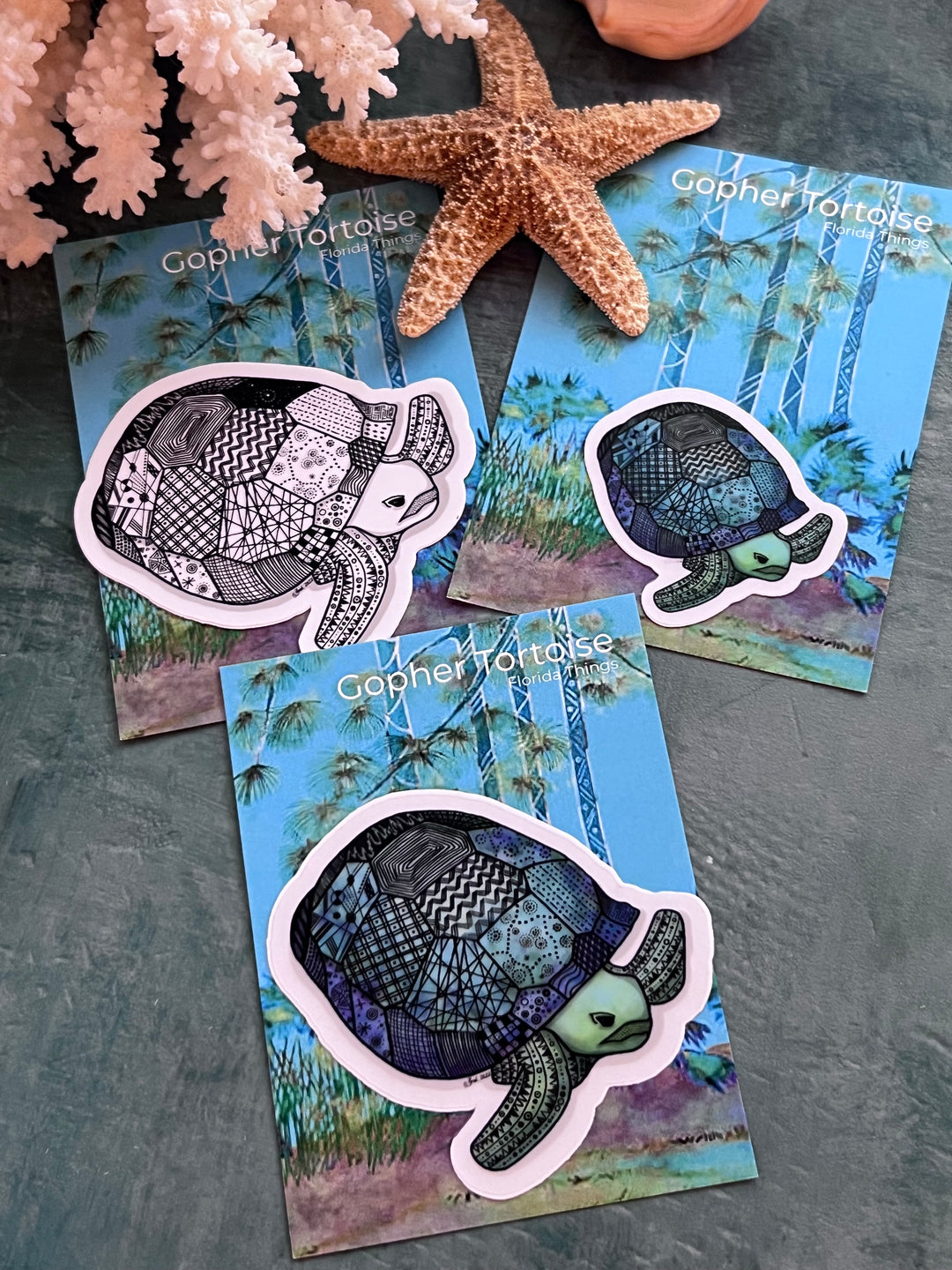 Gopher Tortoise | Stickers 2" or 3" | Gopher Tortoise Vinyl Sticker | Clear, Gopher Tortoise Decal for Laptop, Water Bottle, Journal, Gift for Ocean Lovers