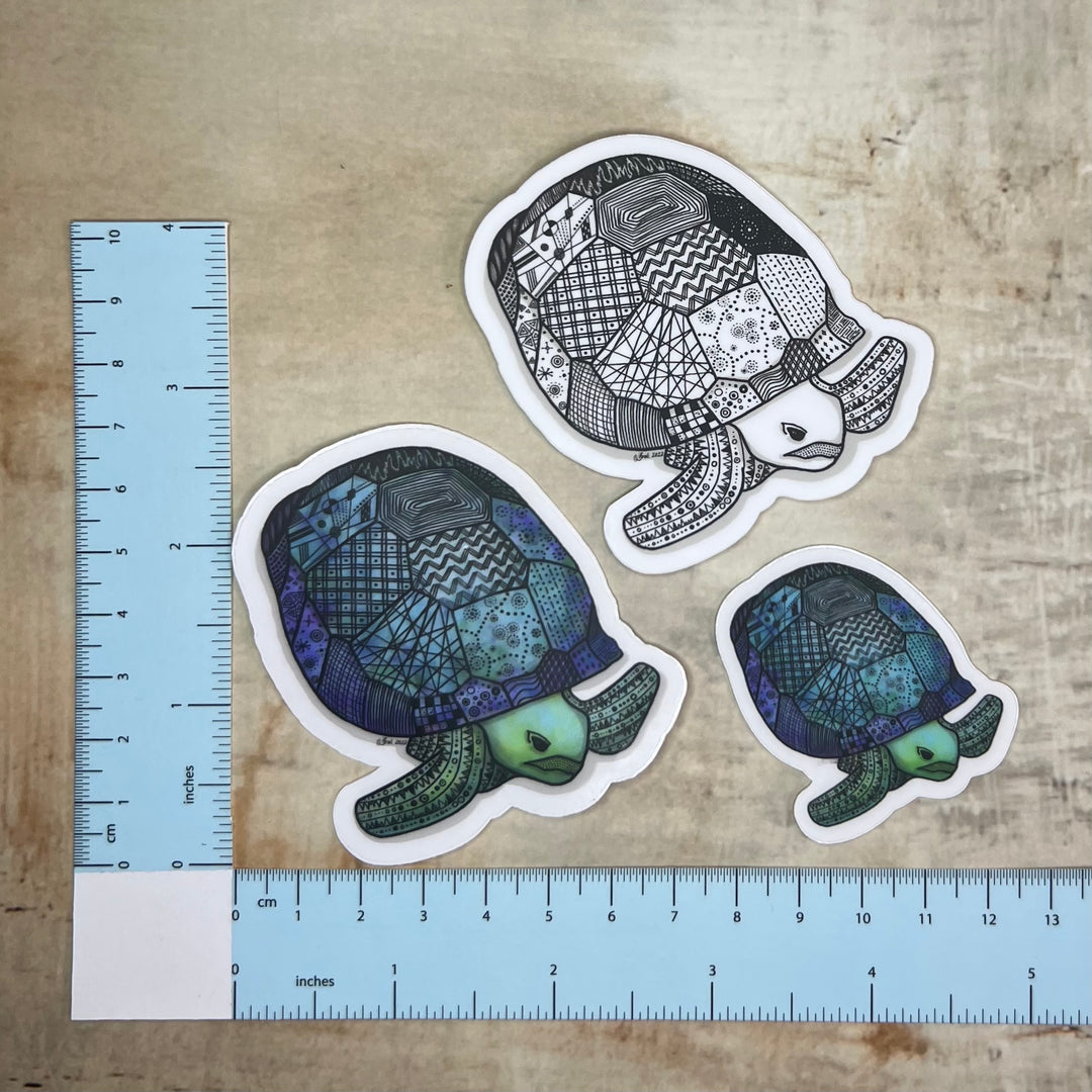 Sticker - Gopher Tortoise - Green, Purple, Blue - Clear Background - 3" or 2"