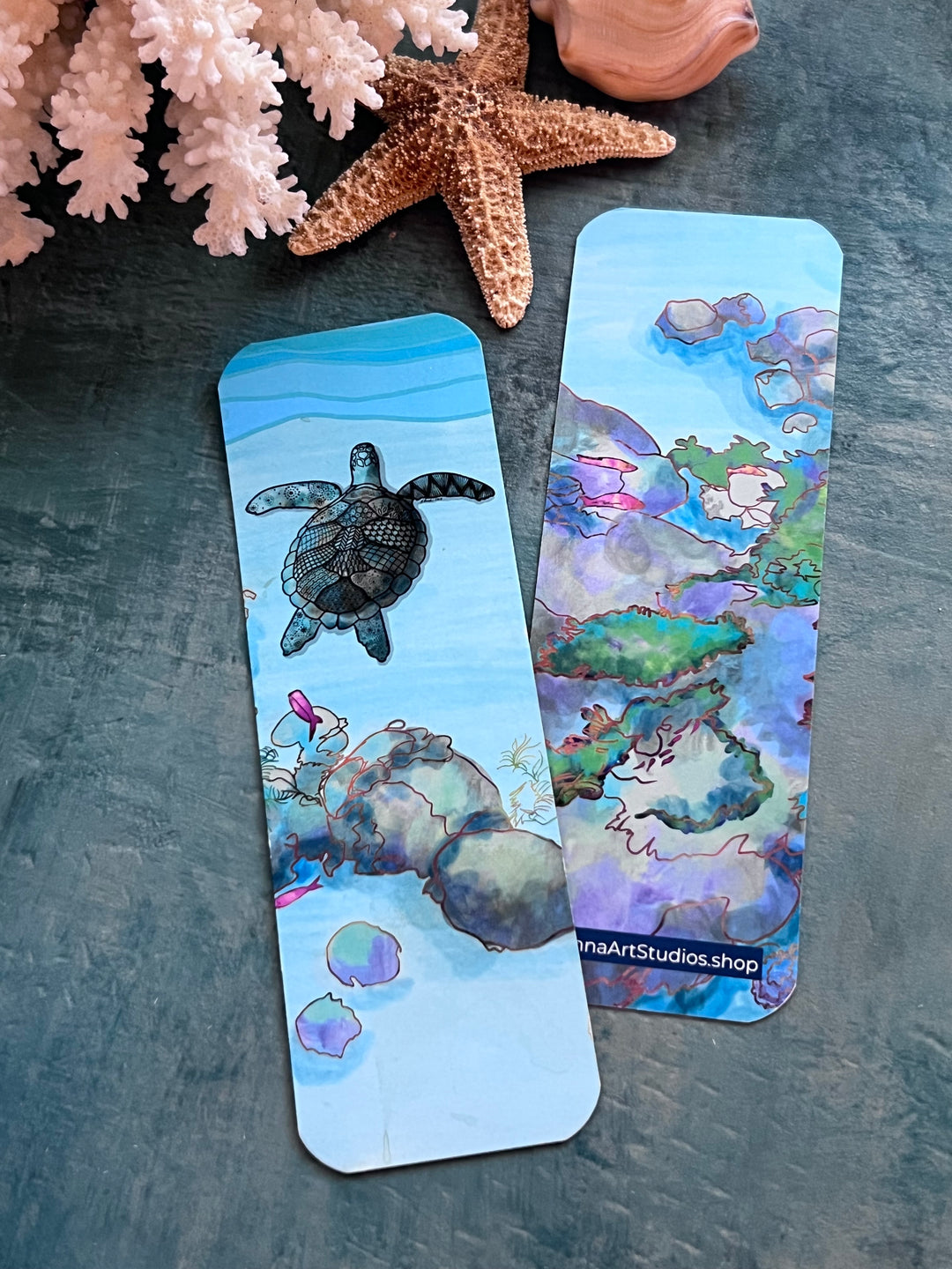 Sea Turtle Bookmark 2x6 | Ocean Animal Bookmark | Cute Turtle Book Mark for Readers, Students, Ocean Lovers Gift