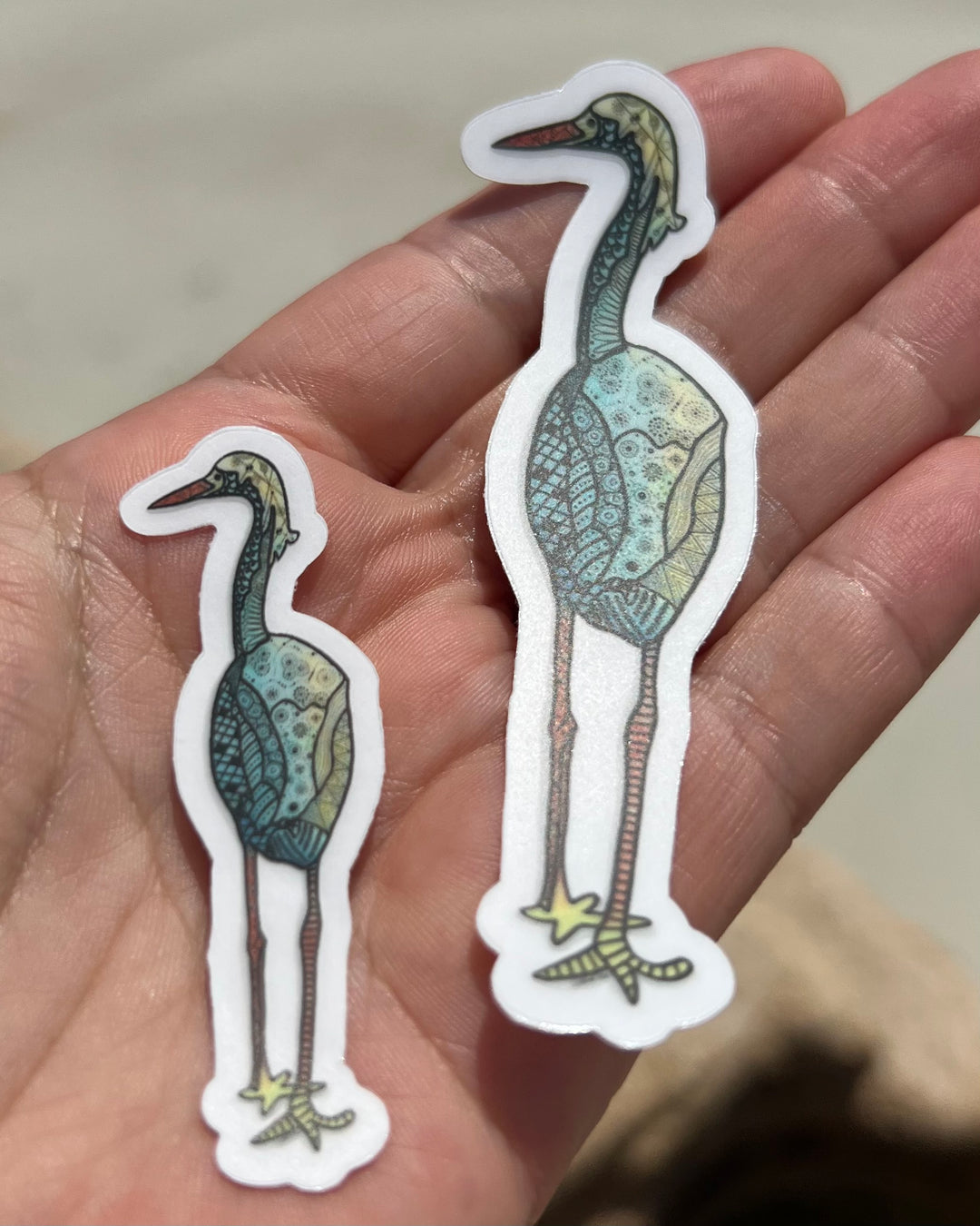 Snowy Egret | Stickers 2" or 3" | Shore Bird Snowy Egret Vinyl Sticker | Clear, Waterproof Snowy Egret Decal for Laptop, Water Bottle, Journal, Gift for Ocean Lovers