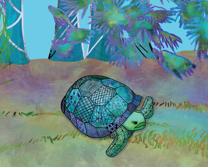 Gopher Tortoise | Art Print 8 x 10 | Gopher Tortoise Wall Art | Gopher Tortoise Illustration, Coastal Beach Decor