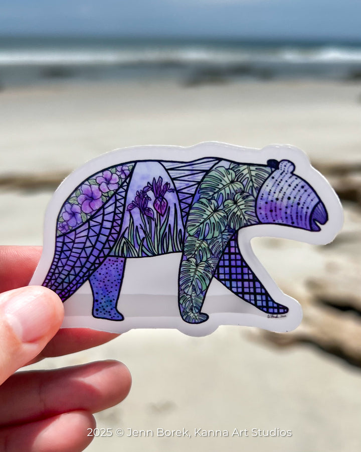 Bear | Stickers 2" or 3" | Bear Vinyl Sticker | Clear, Bear Decal for Laptop, Water Bottle, Journal, Gift for Ocean Lovers