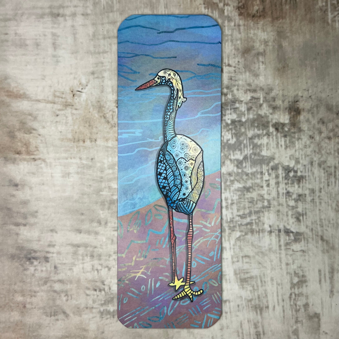 Bookmark - Snowy Egret - Teal - 2x6"