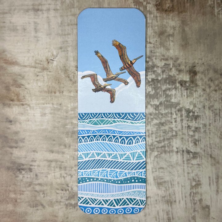 Bookmark - Pelican Squadron - Orange, Turquoise - 2x6"