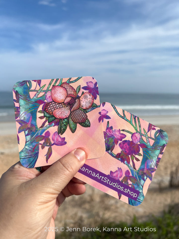 Magnolia 1 | Paper Coaster 3.5 X 3.5 | Magnolia 1 Paper Coaster | Magnolia 1 Coaster for journalers, Florida lovers, or Florida themed gathering