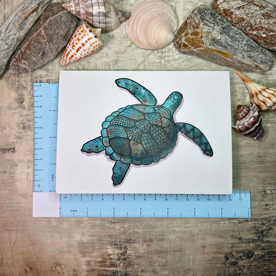 Greeting Card - Sea Turtle - Turquoise - 4.5" x 6.25"