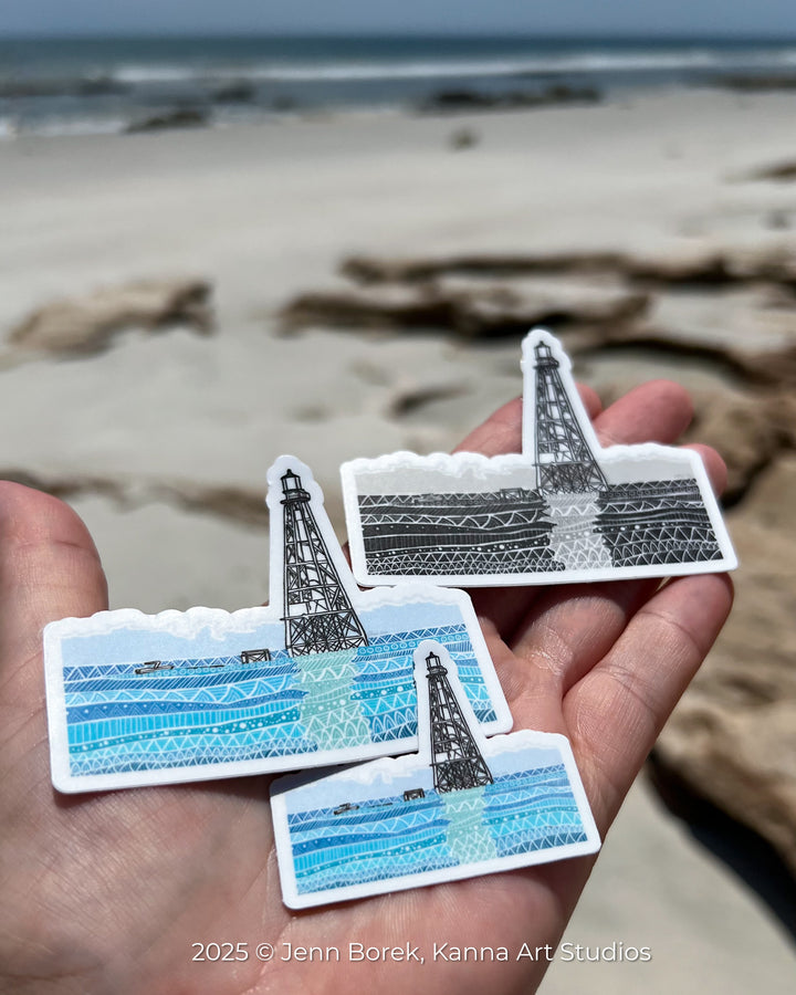 Alligator Reef Lighthouse | Stickers 2" or 3" | Cute Alligator Reef Lighthouse Vinyl Sticker | Clear, Alligator Reef Lighthouse Decal for Laptop, Water Bottle, Journal, Gift for Ocean Lovers