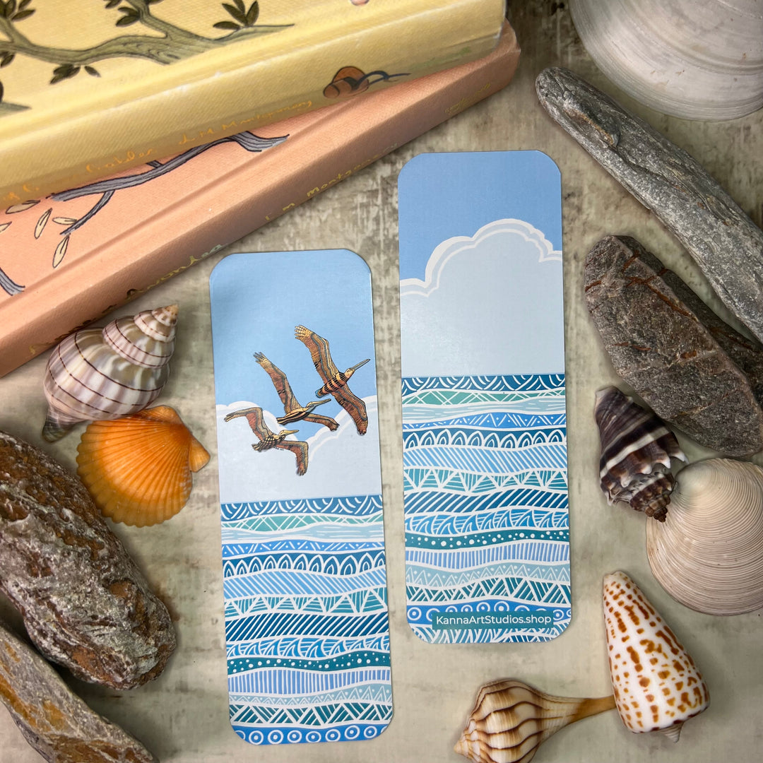 Bookmark - Pelican Squadron - Orange, Turquoise - 2x6"