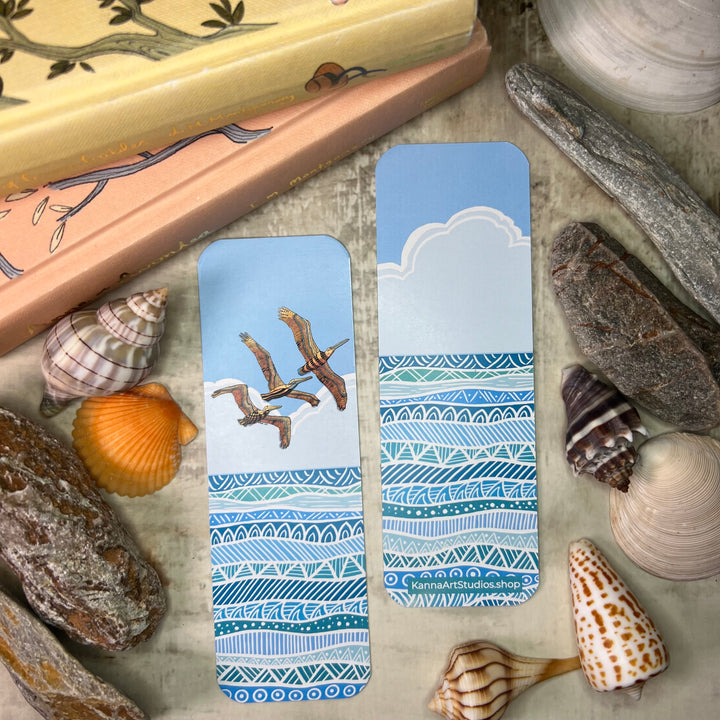 Bookmark - Pelican Squadron - Orange, Turquoise - 2x6"