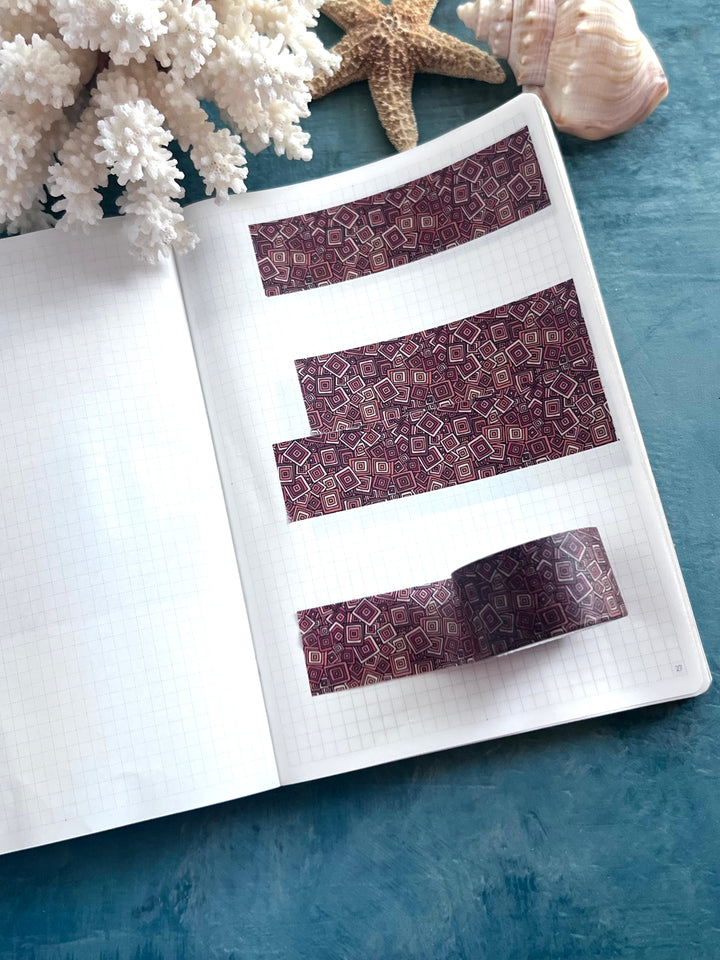 Washi Tape Tossed Squares| Hand-Drawn Geometric Pattern | Seamless Fabric Design | Decorative Journal Tape | Kanna Art Studios