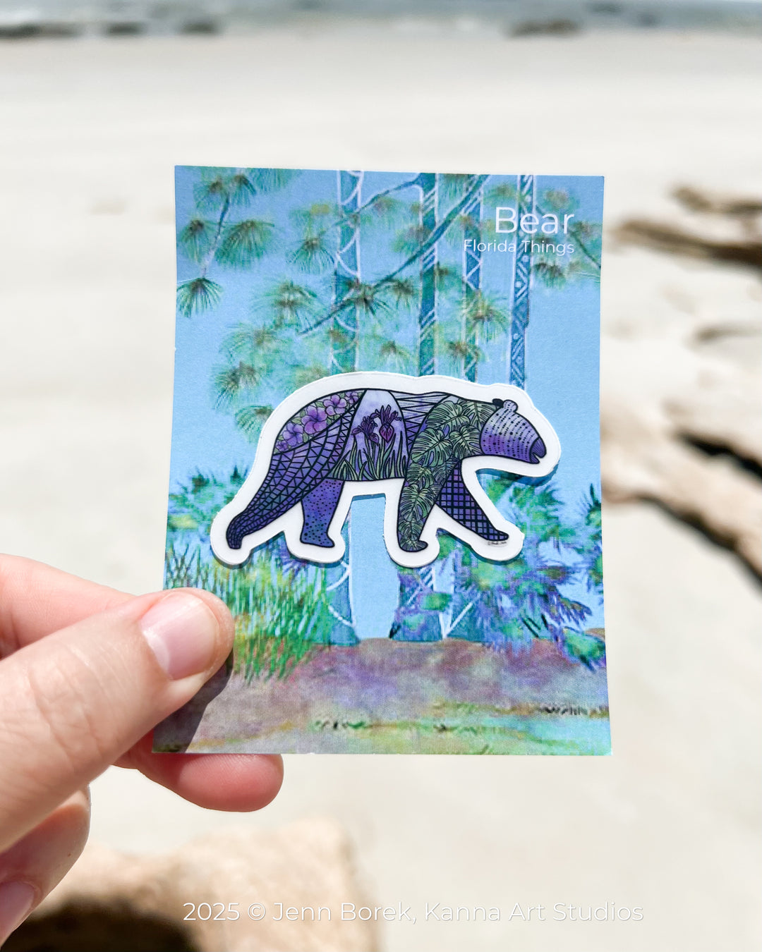 Bear | Stickers 2" or 3" | Bear Vinyl Sticker | Clear, Bear Decal for Laptop, Water Bottle, Journal, Gift for Ocean Lovers