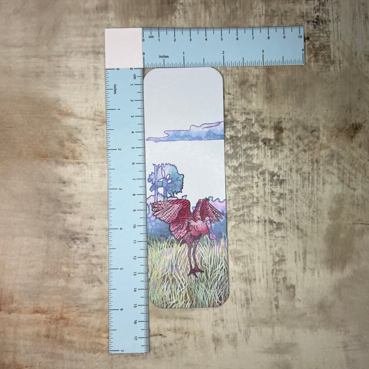 Bookmark - Spoonbill Flapping - Pink - 2x6"