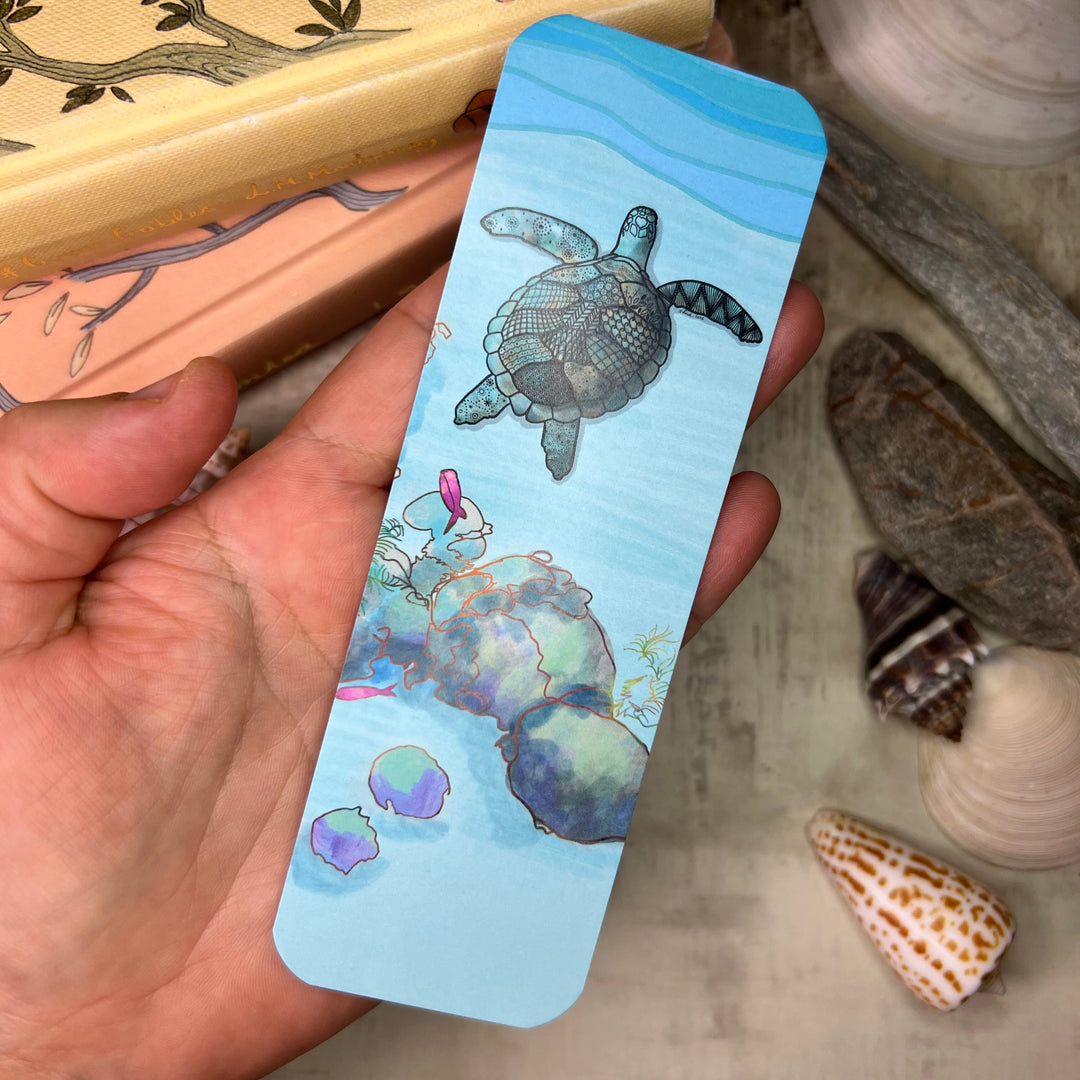 Bookmark - Sea Turtle - Turquoise - 2x6"
