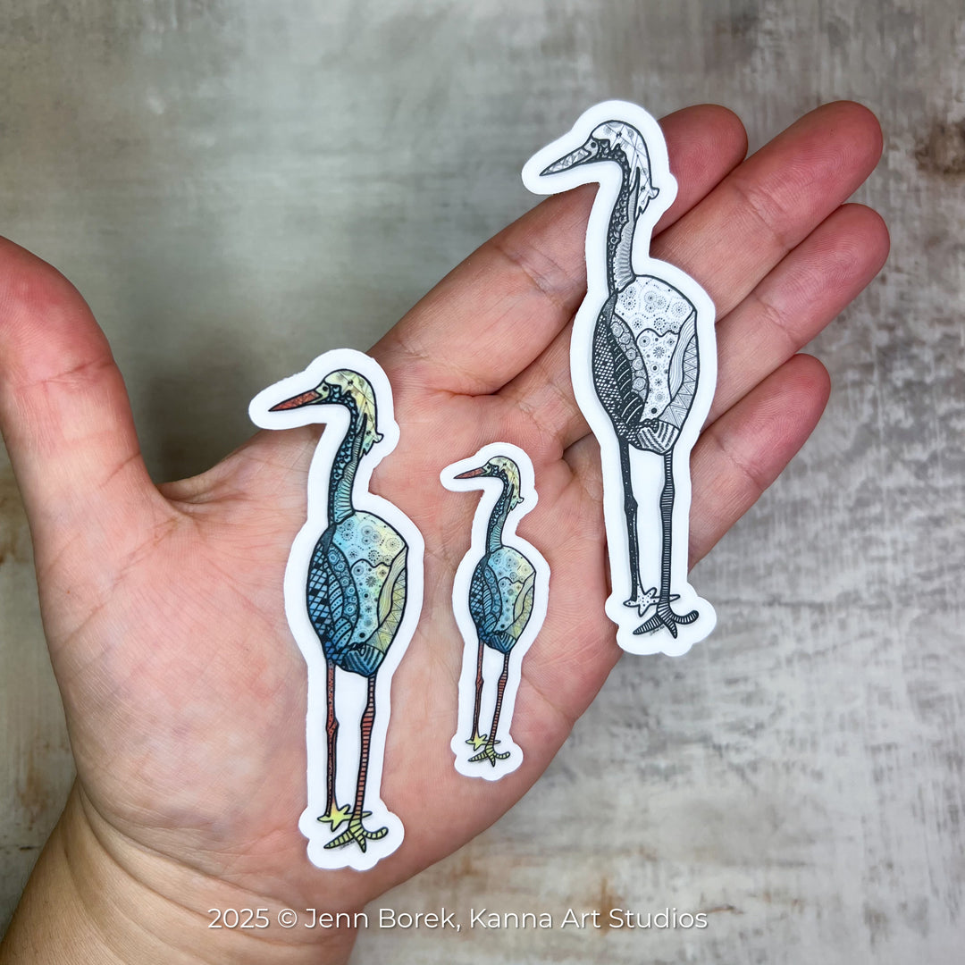 Snowy Egret | Stickers 2" or 3" | Shore Bird Snowy Egret Vinyl Sticker | Clear, Waterproof Snowy Egret Decal for Laptop, Water Bottle, Journal, Gift for Ocean Lovers