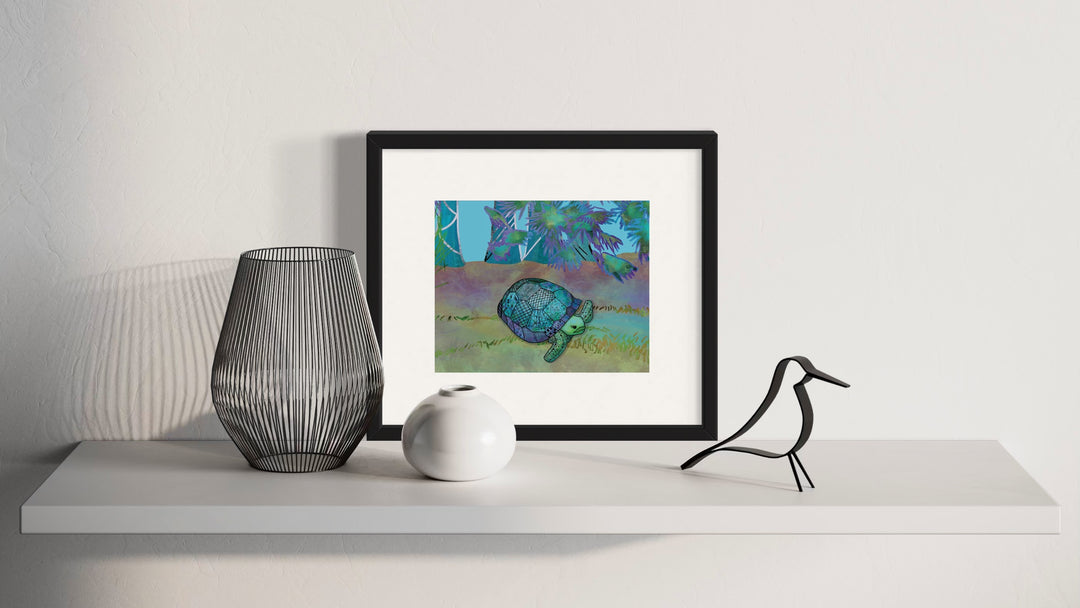 Gopher Tortoise | Art Print 8 x 10 | Gopher Tortoise Wall Art | Gopher Tortoise Illustration, Coastal Beach Decor