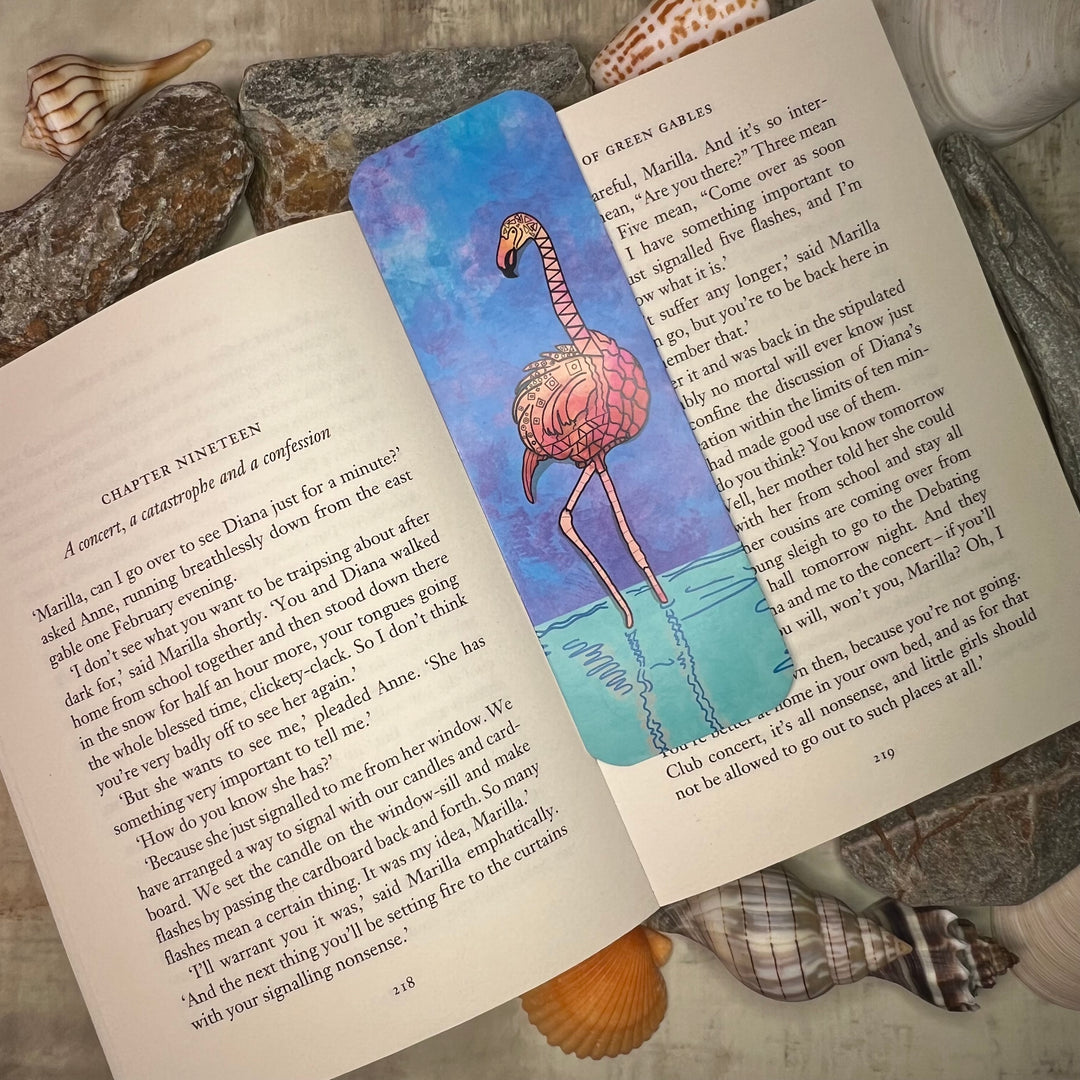 Flamingos Bookmark 2x6 | Ocean Flamingos Bookmark | Cute Flamingos Book Mark for Readers, Students, Ocean Lovers Gift
