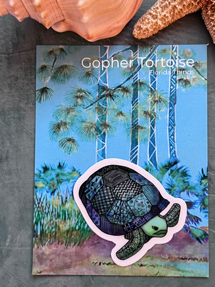 Gopher Tortoise | Stickers 2" or 3" | Gopher Tortoise Vinyl Sticker | Clear, Gopher Tortoise Decal for Laptop, Water Bottle, Journal, Gift for Ocean Lovers