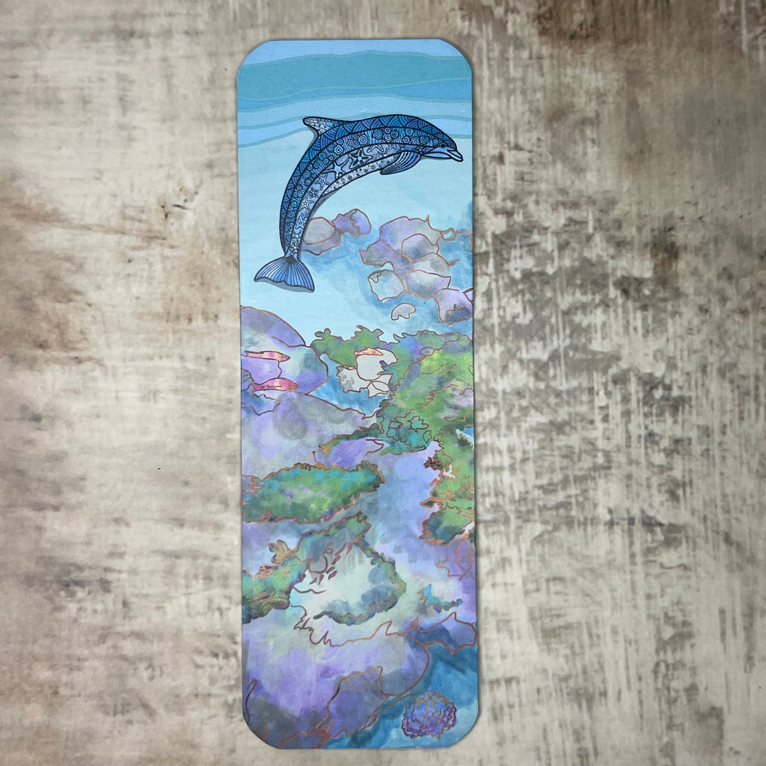 Bookmark - Dolphin - Blue - 2x6"
