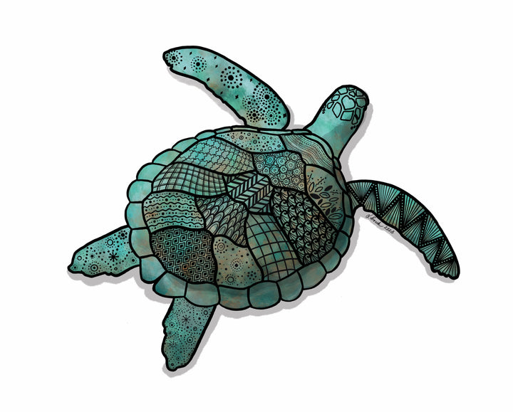 Sea Turtle Art Print 8 x 10 | Minimalist Turtle Illustration | Ocean Animal Wall Art, Coastal Decor