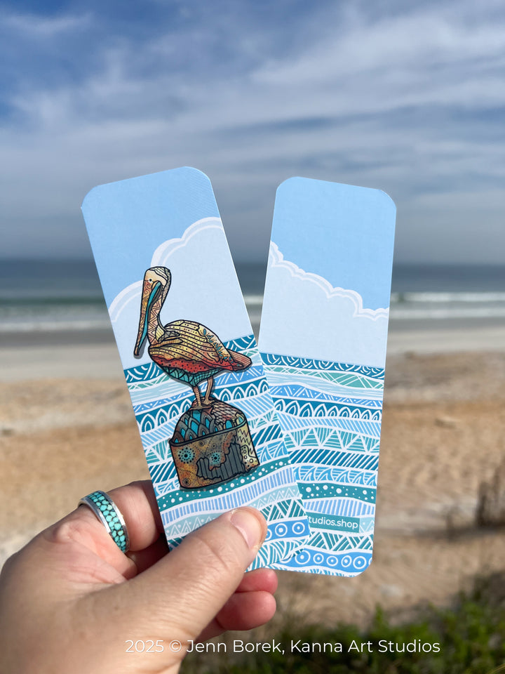 Pelican Key West Bookmark 2x6 | Pelican Key West Bookmark | Pelican Key West Book Mark for Readers, Students, Ocean Lovers Gift