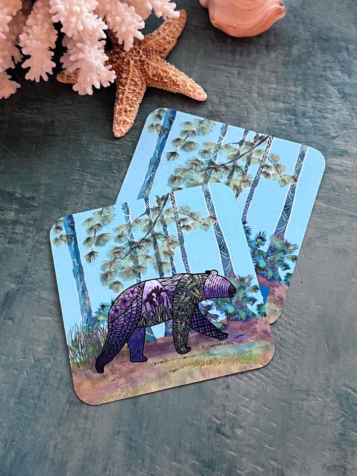Bear | Paper Coaster 3.5 X 3.5 | Bear Paper Coaster | Bear Coaster for journalers, ocean lovers, or ocean themed gathering