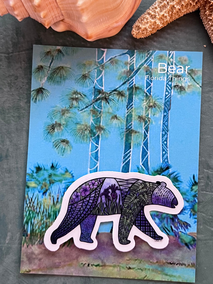 Bear | Stickers 2" or 3" | Bear Vinyl Sticker | Clear, Bear Decal for Laptop, Water Bottle, Journal, Gift for Ocean Lovers
