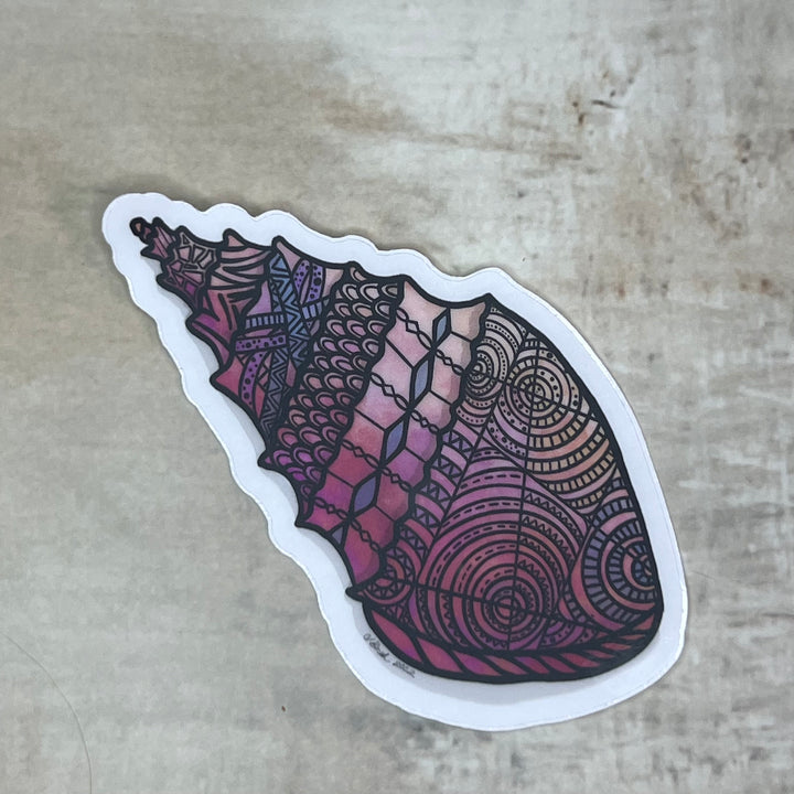 Sticker - Conch - Pink - Clear Background - 3" or 2"