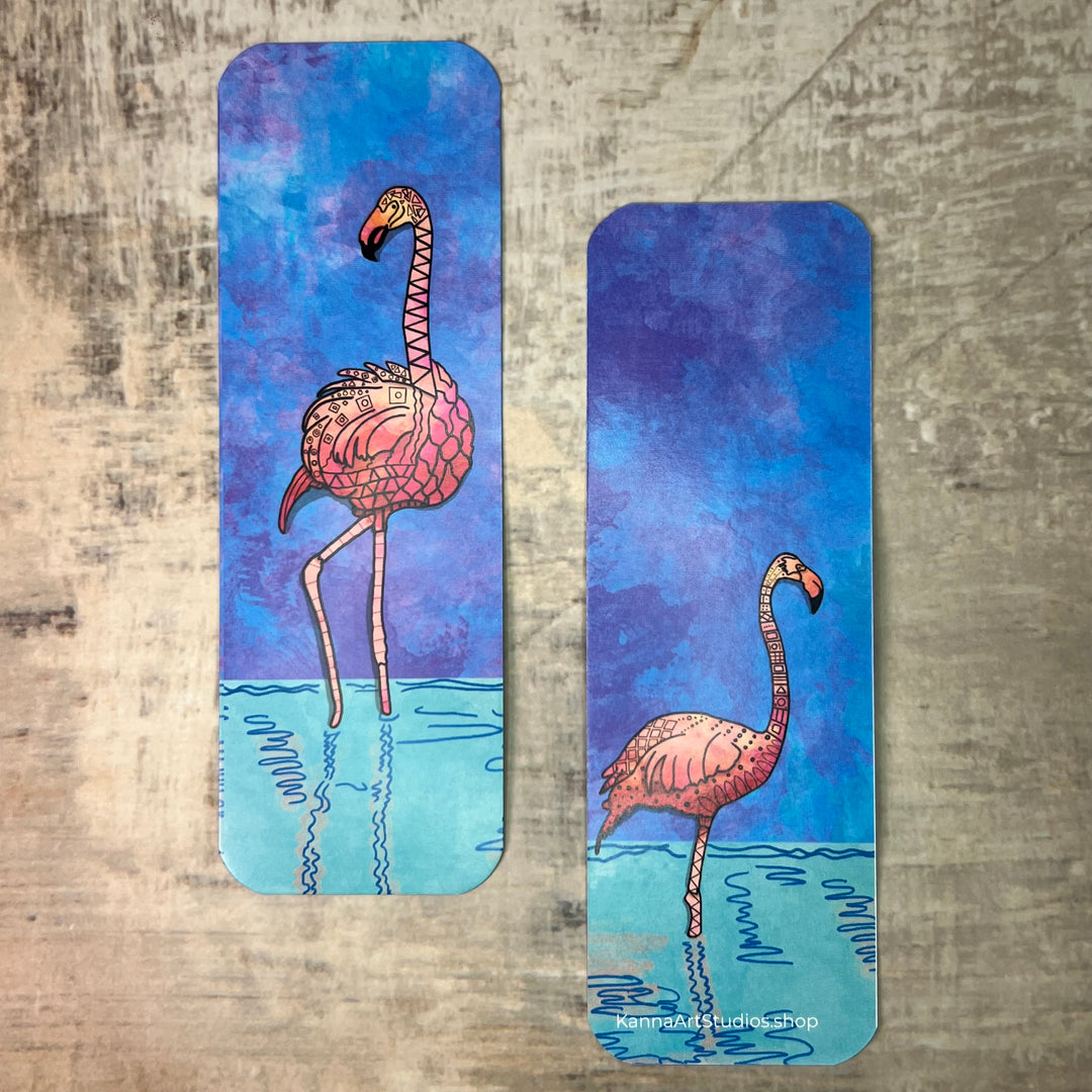 Flamingos Bookmark 2x6 | Ocean Flamingos Bookmark | Cute Flamingos Book Mark for Readers, Students, Ocean Lovers Gift