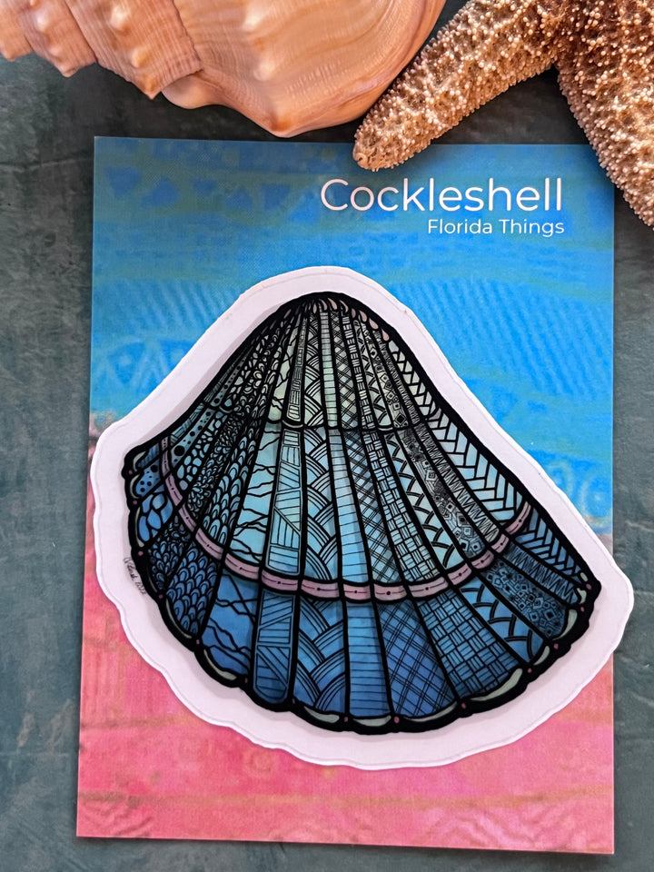 Cockleshell | Stickers 2" or 3" | Cute Cockleshell Vinyl Sticker | Clear, Cockleshell Decal for Laptop, Water Bottle, Journal, Gift for Ocean Lovers