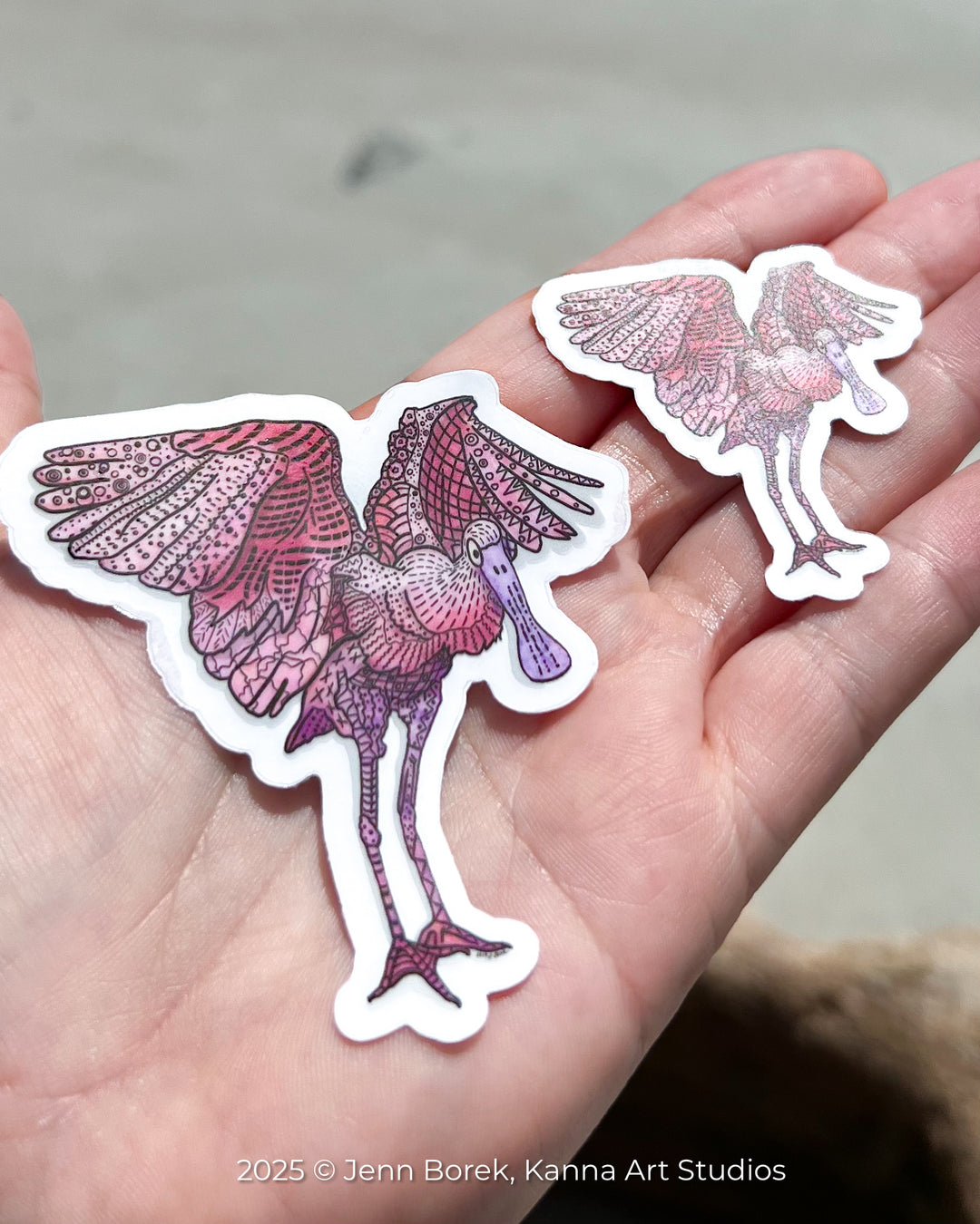 Spoonbill Flapping | Stickers 2" or 3" | Spoonbill Vinyl Sticker | Clear, Blue, Waterproof Spoonbill Decal for Laptop, Water Bottle, Journal, Gift for Ocean Lovers