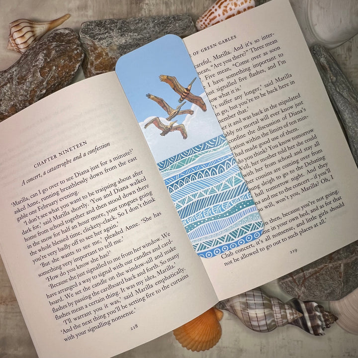 Bookmark - Pelican Squadron - Orange, Turquoise - 2x6"