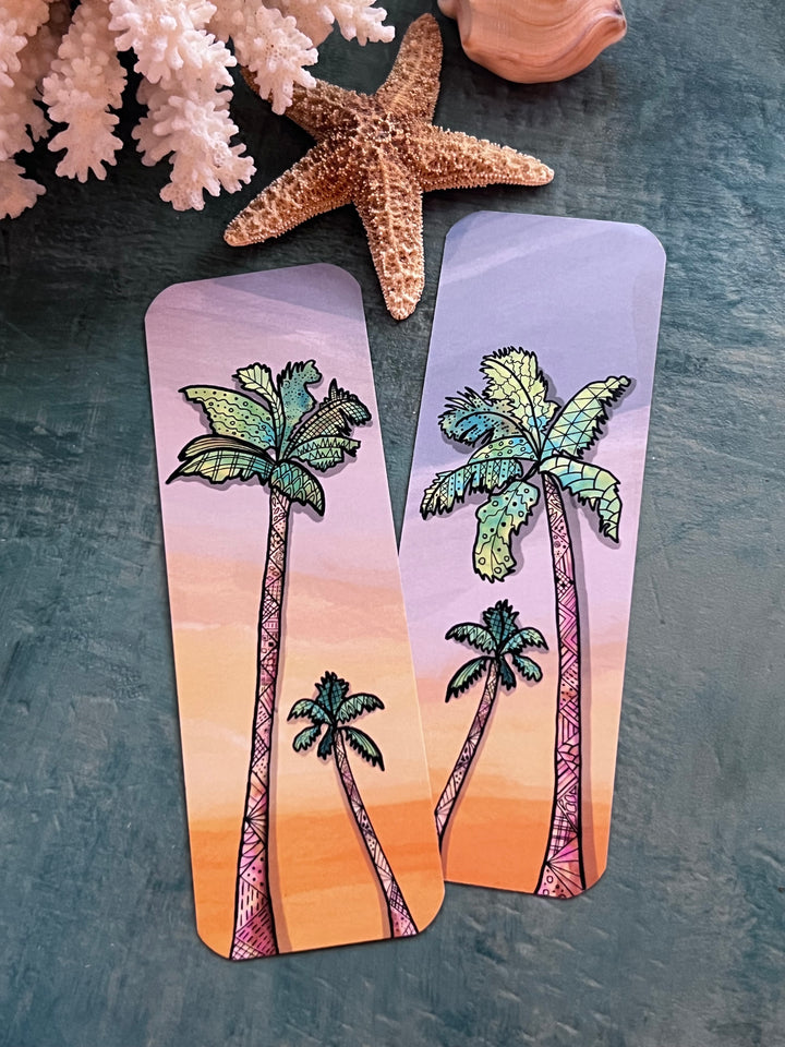 Palm Trees | Bookmark 2x6 | Palm Trees Bookmark | Palm Trees Book Mark for Readers, Students, Ocean Lovers Gift