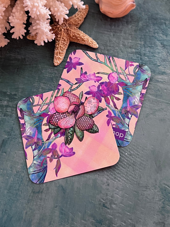Magnolia 1 | Paper Coaster 3.5 X 3.5 | Magnolia 1 Paper Coaster | Magnolia 1 Coaster for journalers, Florida lovers, or Florida themed gathering