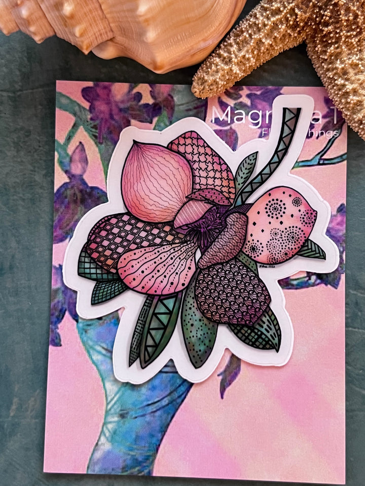 Magnolia 1 | Stickers 2" or 3" | Cute Magnolia 1 Vinyl Sticker | Clear, Magnolia 1 Decal for Laptop, Water Bottle, Journal, Gift for Ocean Lovers