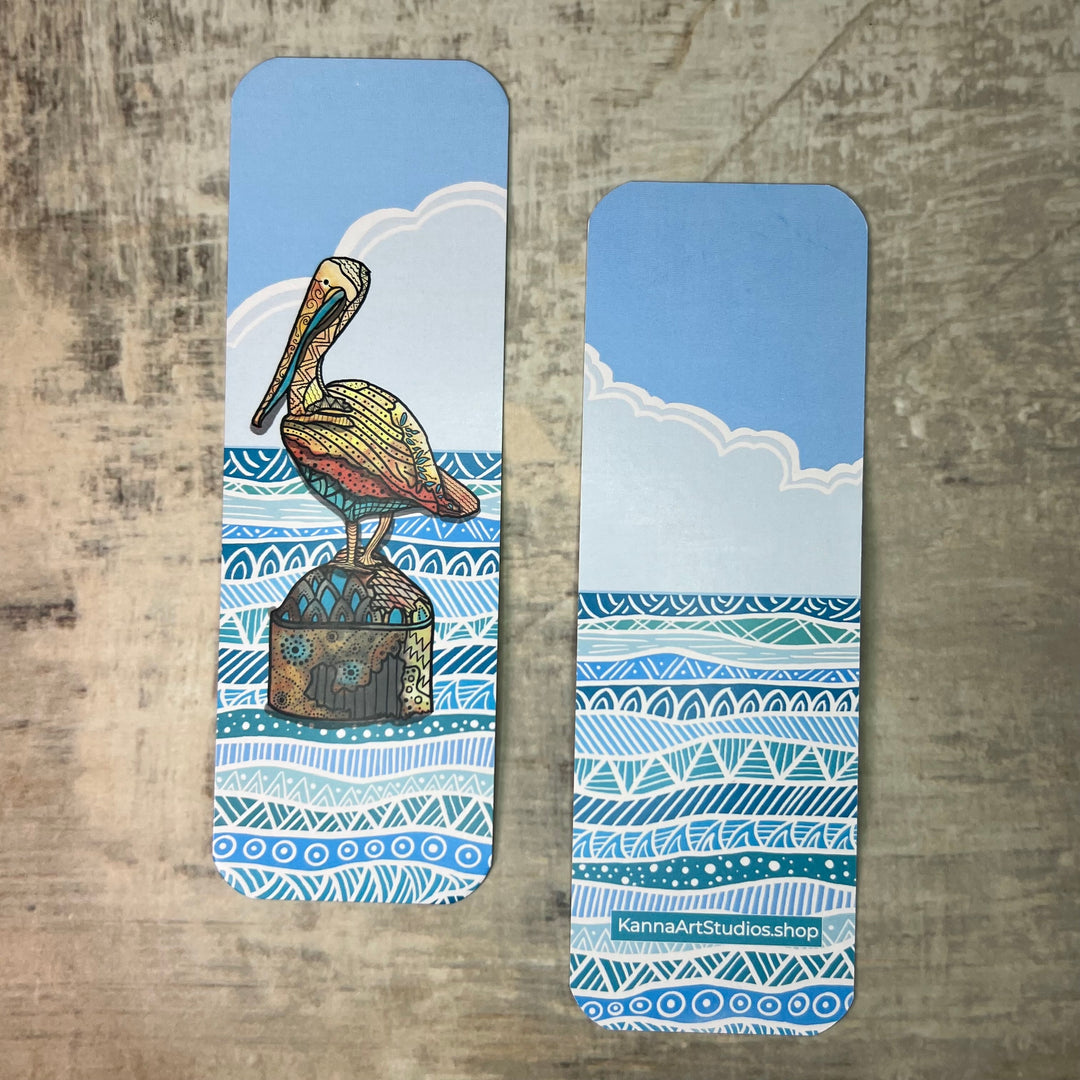 Pelican Key West Bookmark 2x6 | Pelican Key West Bookmark | Pelican Key West Book Mark for Readers, Students, Ocean Lovers Gift