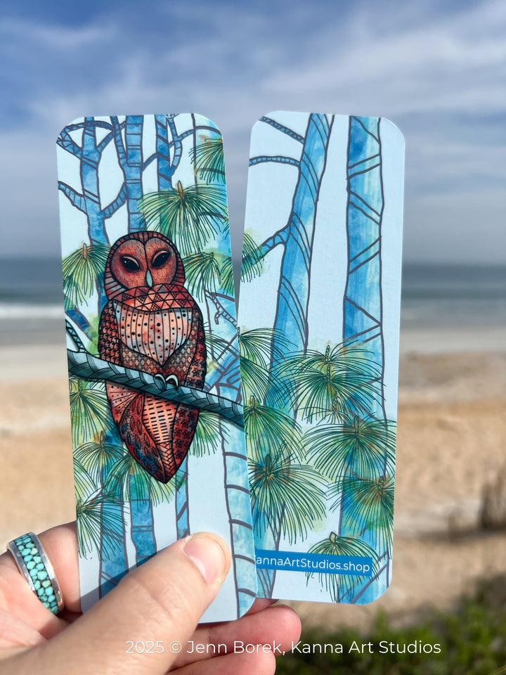Barred Owl | Bookmark 2x6 | Barred Owl Bookmark | Barred Owl Book Mark for Readers, Students, Ocean Lovers Gift