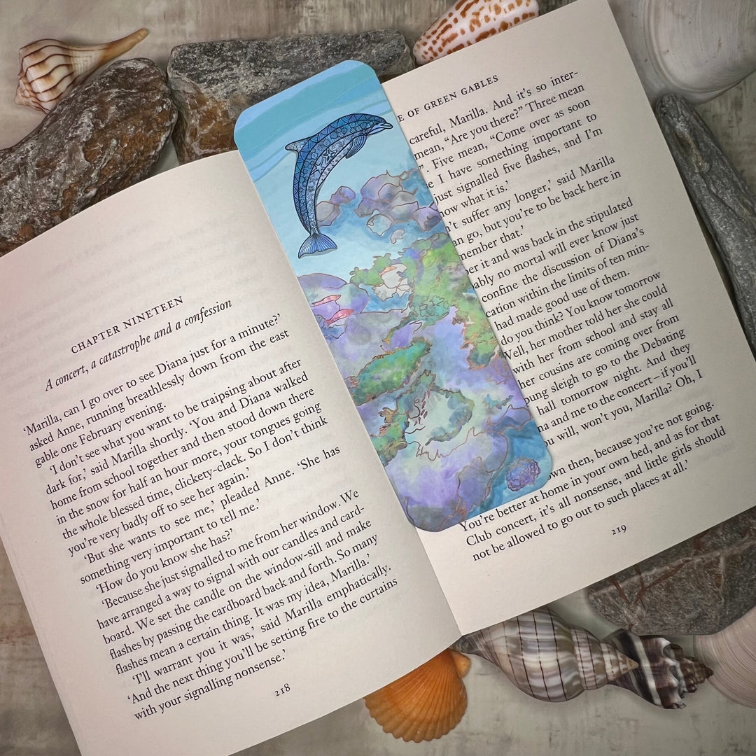 Dolphin | Bookmark 2x6 | Ocean Animal Bookmark | Cute Dolphin Book Mark for Readers, Students, Ocean Lovers Gift