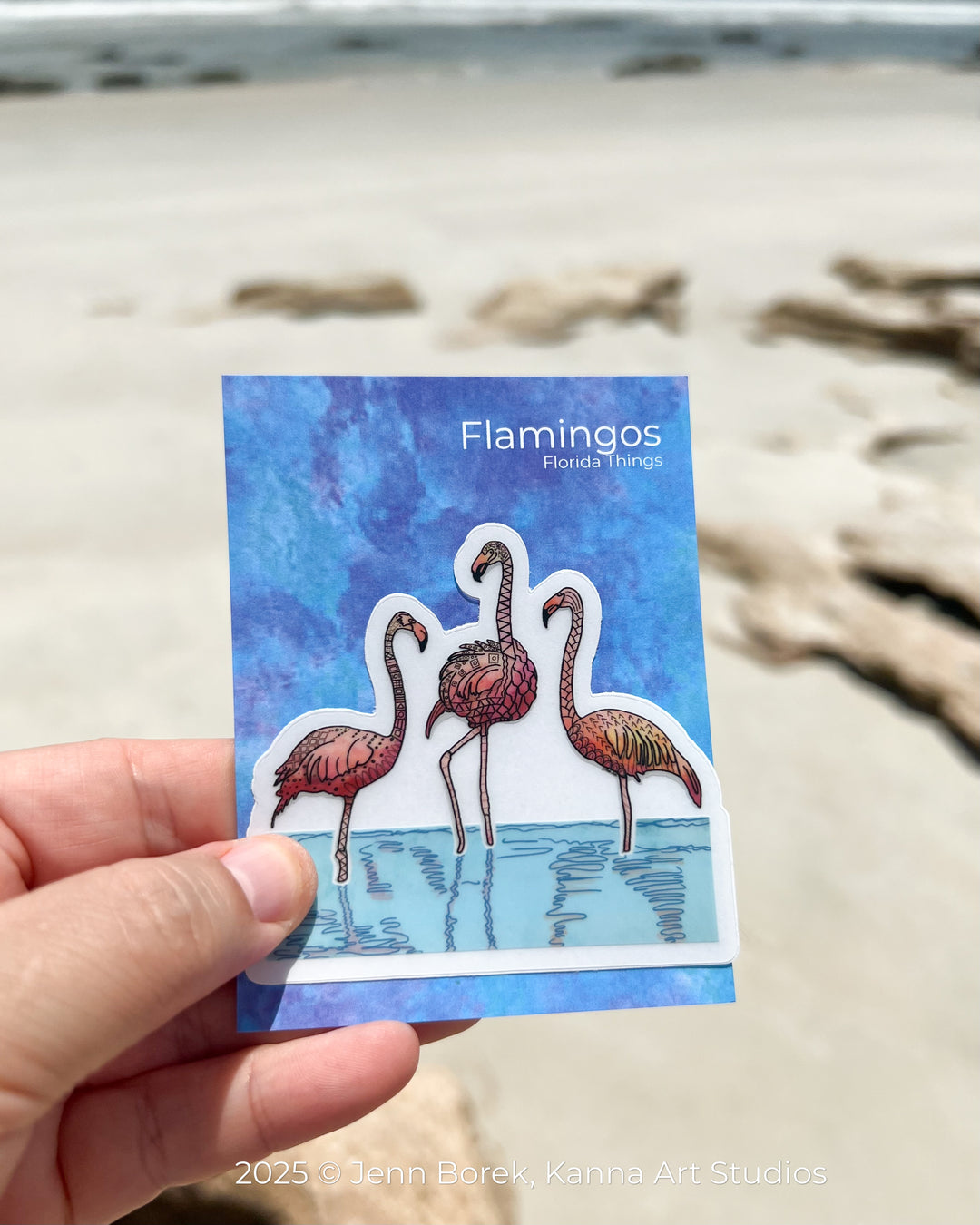 Flamingos Stickers 2" or 3" | Cute Flamingos Vinyl Sticker | Clear, Pink, Flamingos Decal for Laptop, Water Bottle, Journal, Gift for Ocean Lovers