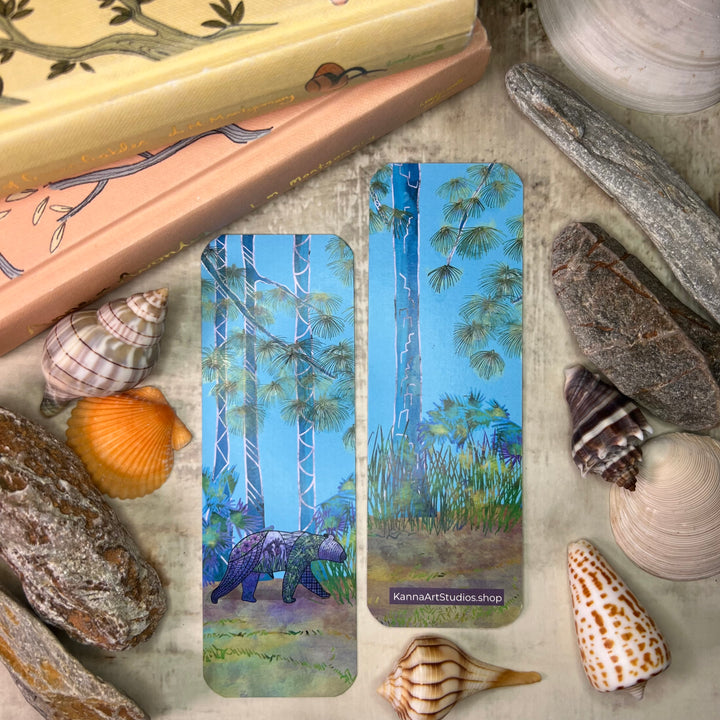 Bookmark - Bear - Purple, Green - 2x6"