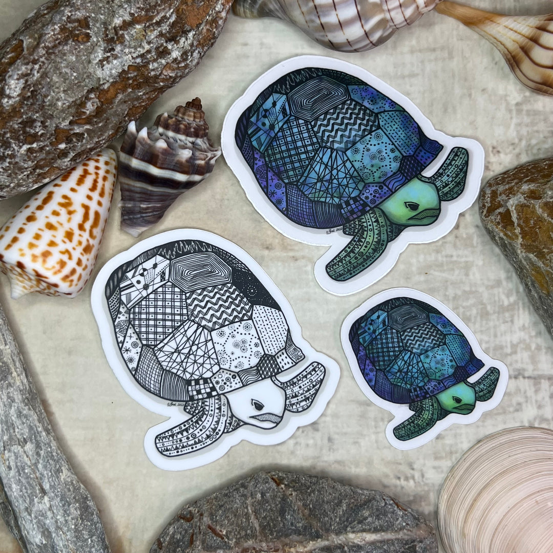 Sticker - Gopher Tortoise - Green, Purple, Blue - Clear Background - 3" or 2"