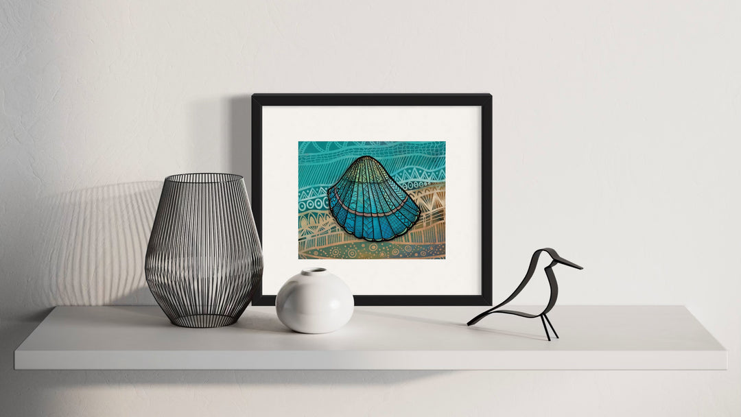 Cockleshell | Art Print 8 x 10 | Colorful Ocean Wall Art | Cockleshell Illustration, Coastal Beach Decor