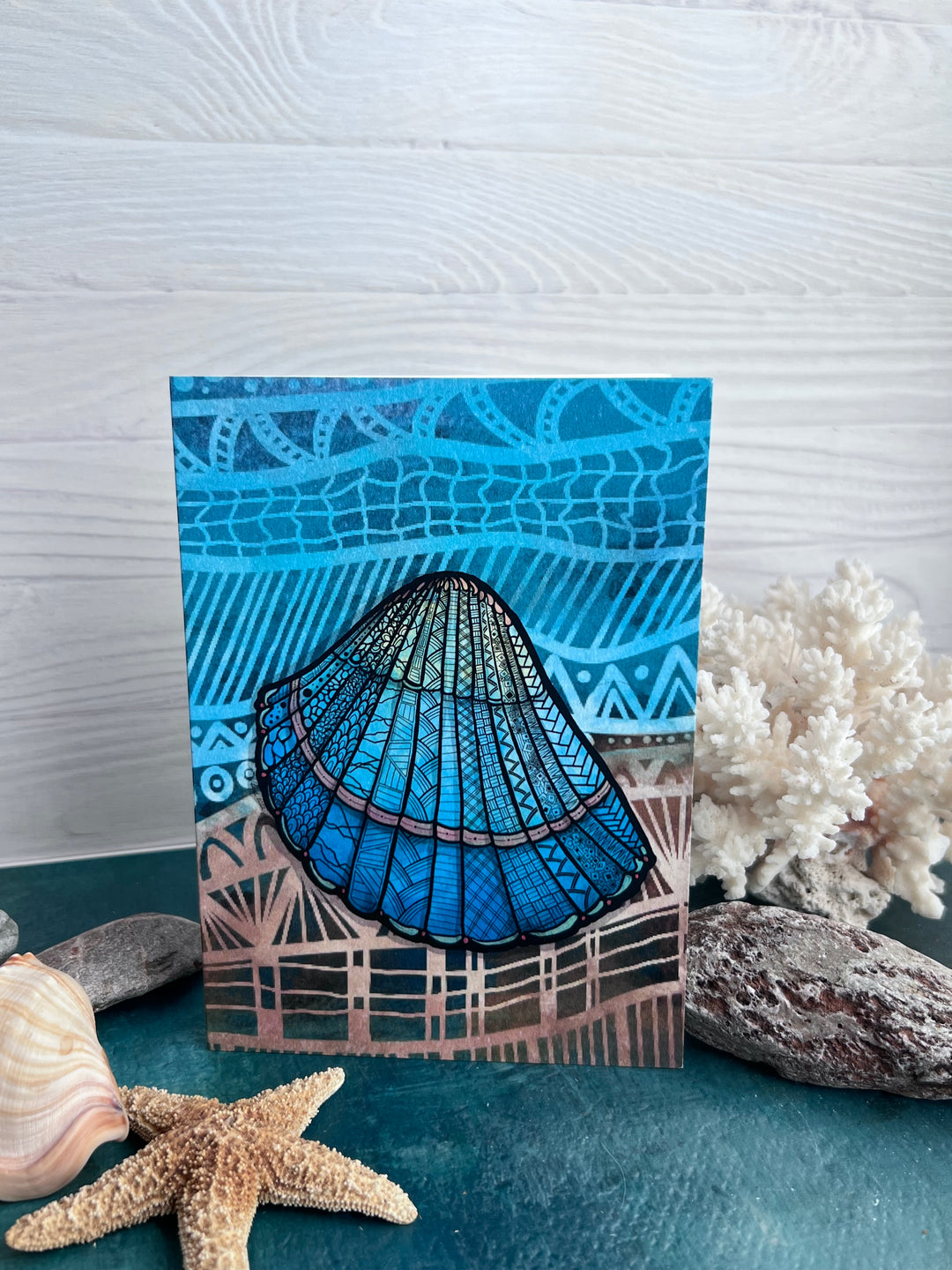 Cockleshell | Blank Note Card 4.5 x 6.25 | Cockleshell Animal Greeting Card | Cockleshell Stationery, Coastal Gift