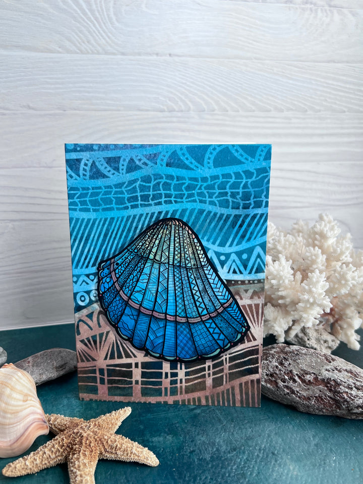 Cockleshell | Blank Note Card 4.5 x 6.25 | Cockleshell Animal Greeting Card | Cockleshell Stationery, Coastal Gift